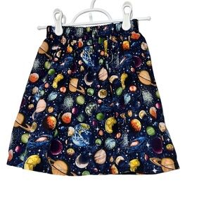 Handmade girls blue Space-Themed planet Kids Skirt *5-6*
